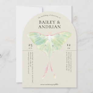 Invitación Boda Watercolor Luna Moth
