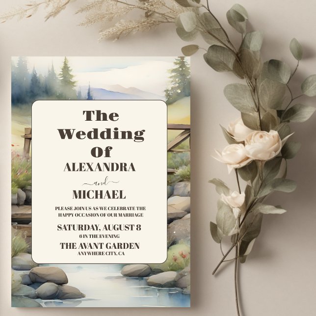 Invitación Boda Watercolor Mountain Meadow (Subido por el creador)