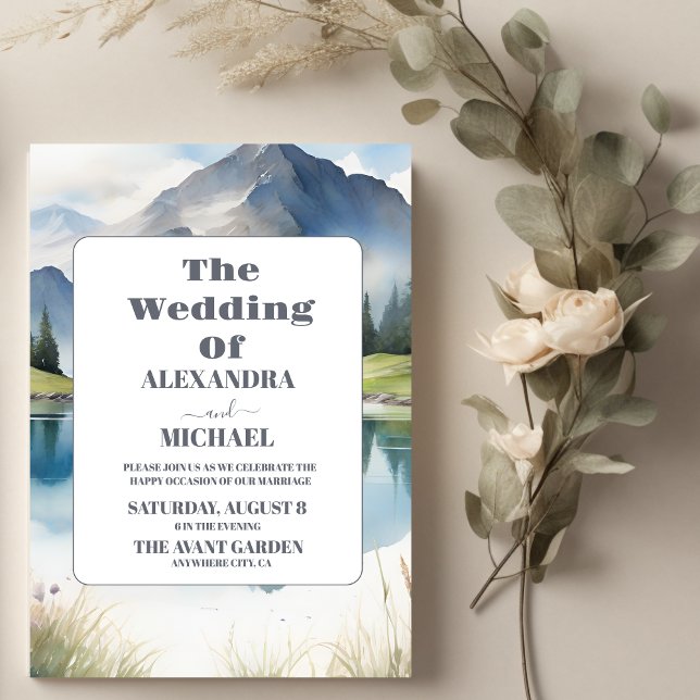 Invitación Boda Watercolor Mountain Meadow (Subido por el creador)