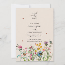 Invitación Boda Watercolor Wildflower Garden & Insecs