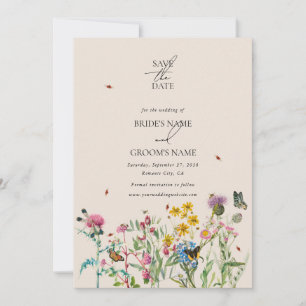 Invitación Boda Watercolor Wildflower Garden & Insecs