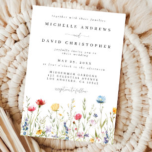 Invitación Boda Watercolor Wildflower Meadow