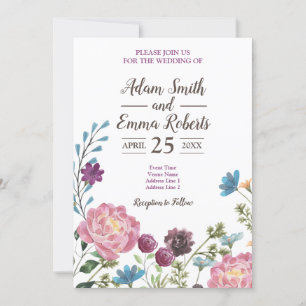 Invitación Boda Watercolor Wildflower Meadow