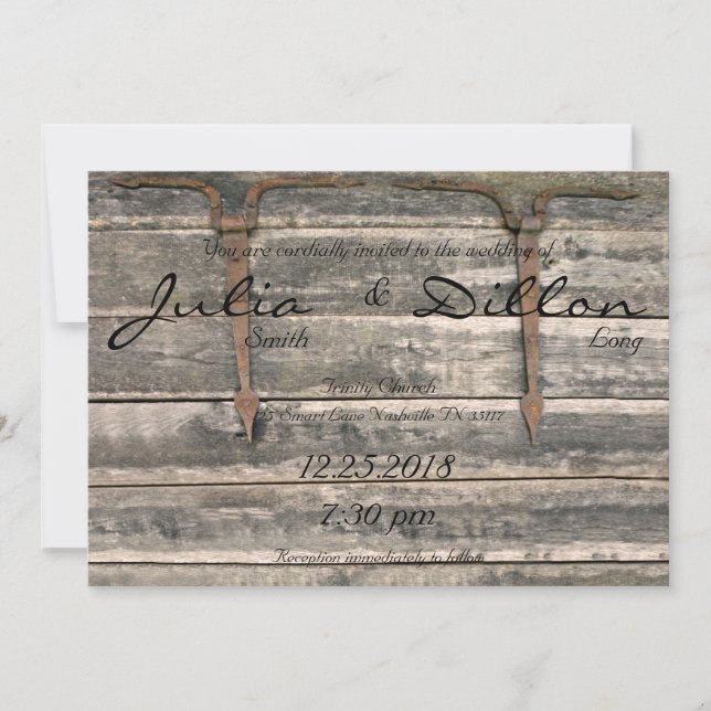 Invitación Boda Weathered Wood (Anverso)