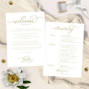 Invitación Boda Weekend Bienvenida Itinerary Moda Script Invi