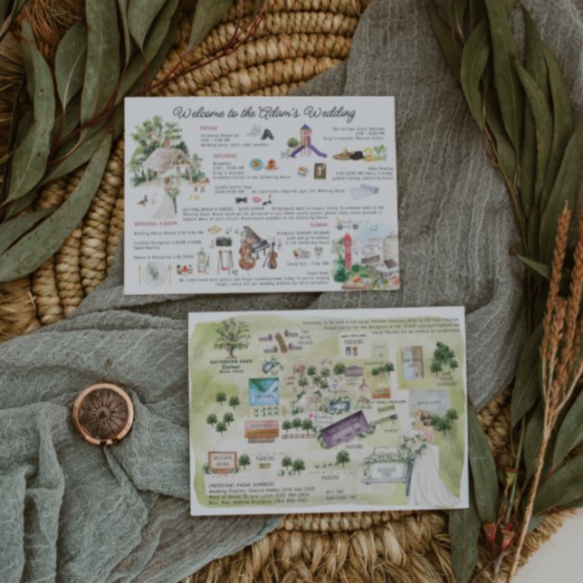 Invitación Boda Weekend Itinerary | Gastronomía de Oaks Waco (Subido por el creador)