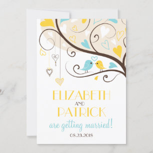 Invitación Boda Whimsical Lovebirds