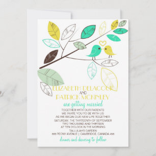 Invitación Boda Whimsical Lovebirds