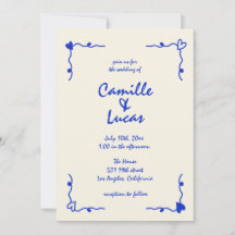 Boda Whimsical Retro Blue Handwriter