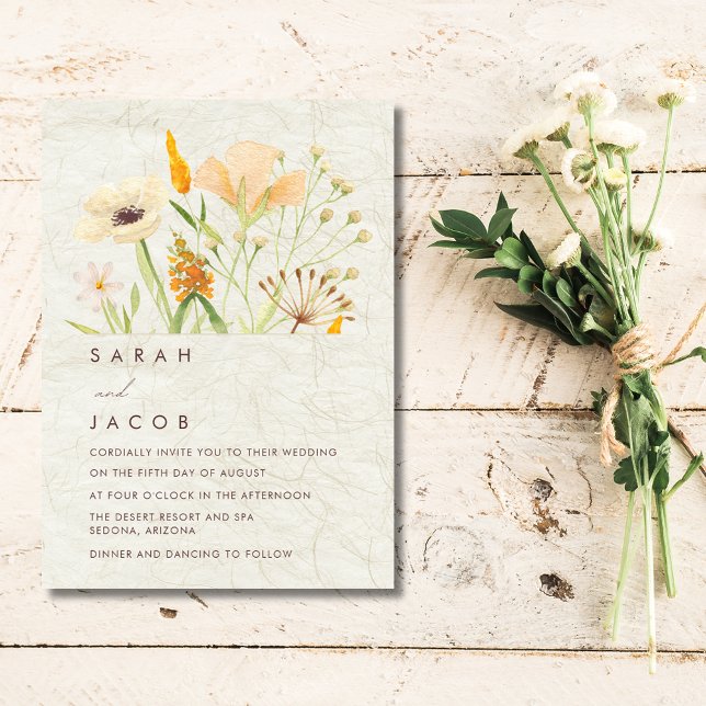 Invitación Boda Whimsical Wildflowers (Whimsical Wildflowers Wedding Invitation)
