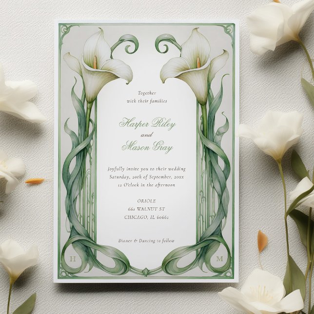 Invitación Boda White Calla Lily Elegance (Subido por el creador)