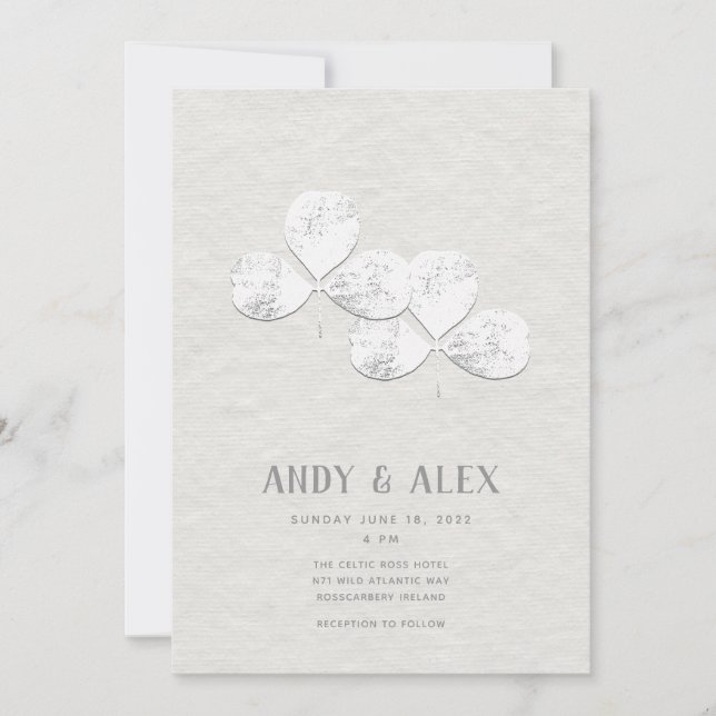 Invitación Boda White Shamrock (Anverso)