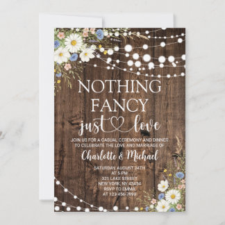 Invitación Boda Wildflower Nada Lujoso Solo Amor