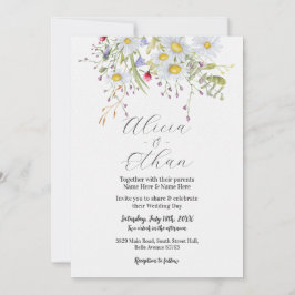 Invitación Boda Wildflowers Daisy Stylish Spring