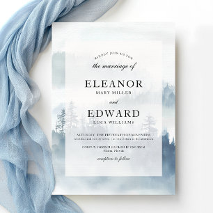 Invitación Boda Winter Blue Woodland