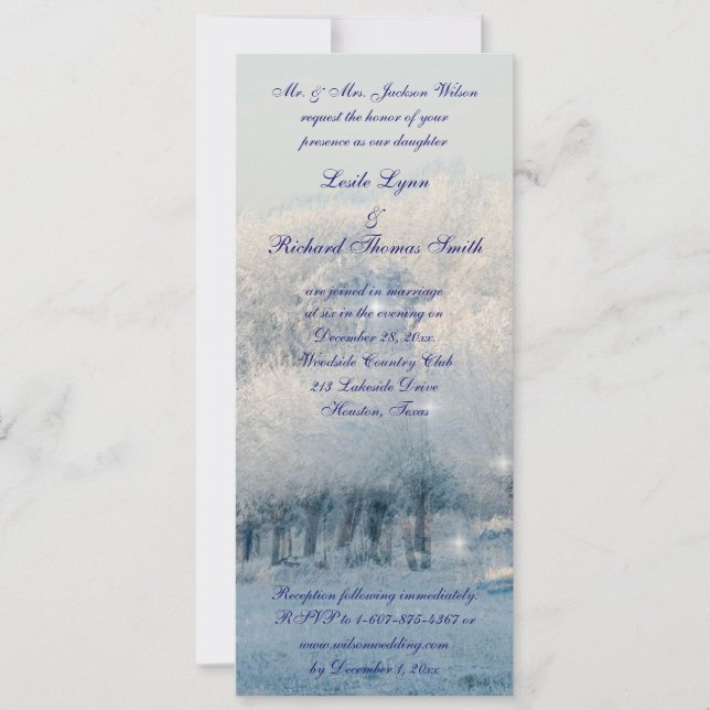 Invitación Boda Winter Wonderland (Anverso)