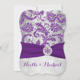 Invitación Boda Winter Wonderland, Crystal Buckle Purple 2