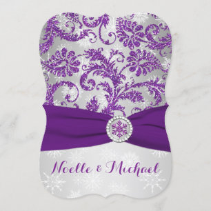 Invitación Boda Winter Wonderland, Crystal Buckle Purple 2