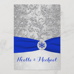 Invitación Boda Winter Wonderland Mangueta de cristal Azul