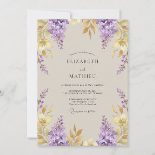 Invitación Boda Wisteria Violeta Dorada