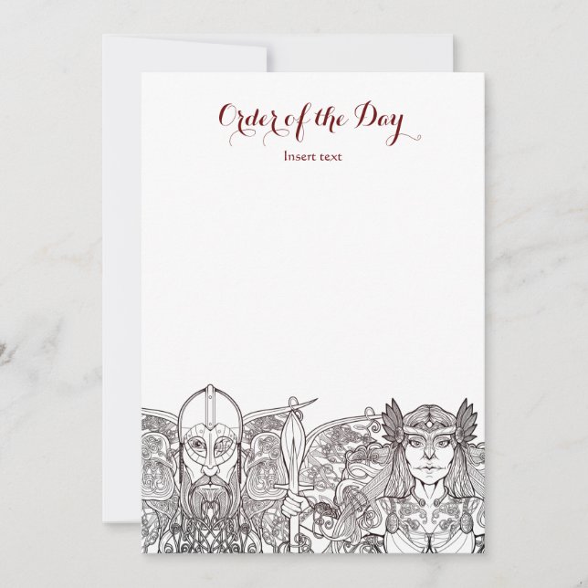 Invitación Boda Woden & Fríge Orden del día (Anverso)