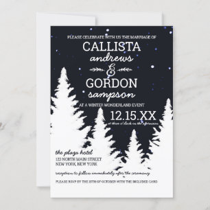 Invitación Boda Wonderland de invierno de nieve blanca de la