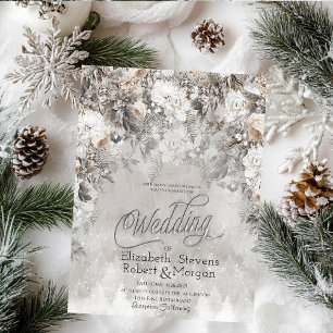 Invitación Boda Wonderland de las flores de invierno