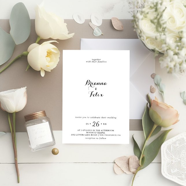 Invitación Boda Wreath de caligrafía moderna (Subido por el creador)