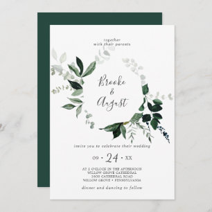 Invitación Boda Wreath de Emerald Greenery