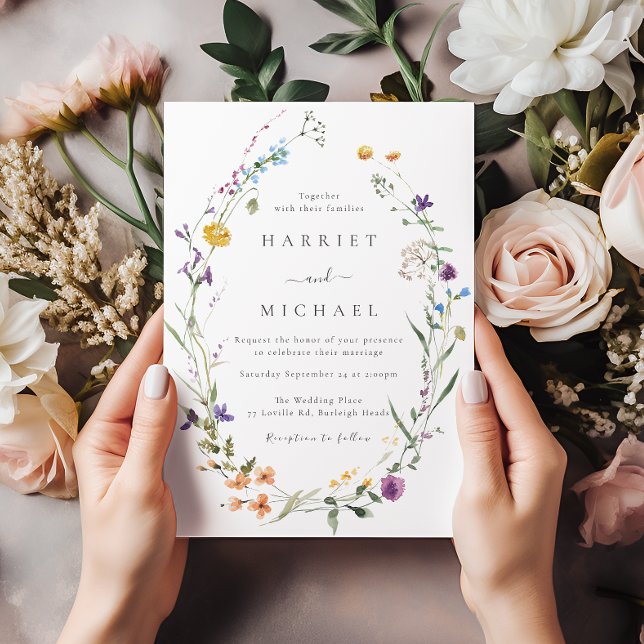 Invitación Boda Wreath de Flor silvestre (Subido por el creador)