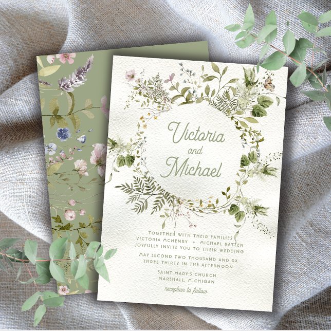 Invitación Boda Wreath de Woodland Wildflower (Subido por el creador)