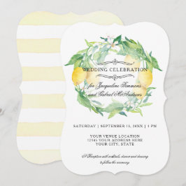 Invitación Boda Wreath moderno de cítricos florales de limón