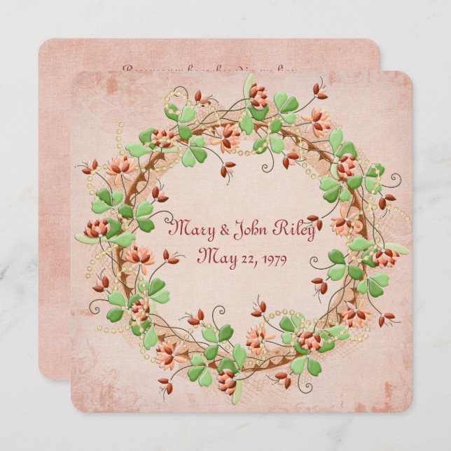 Invitación Boda Wreath Vow Renewal (Anverso / Reverso)