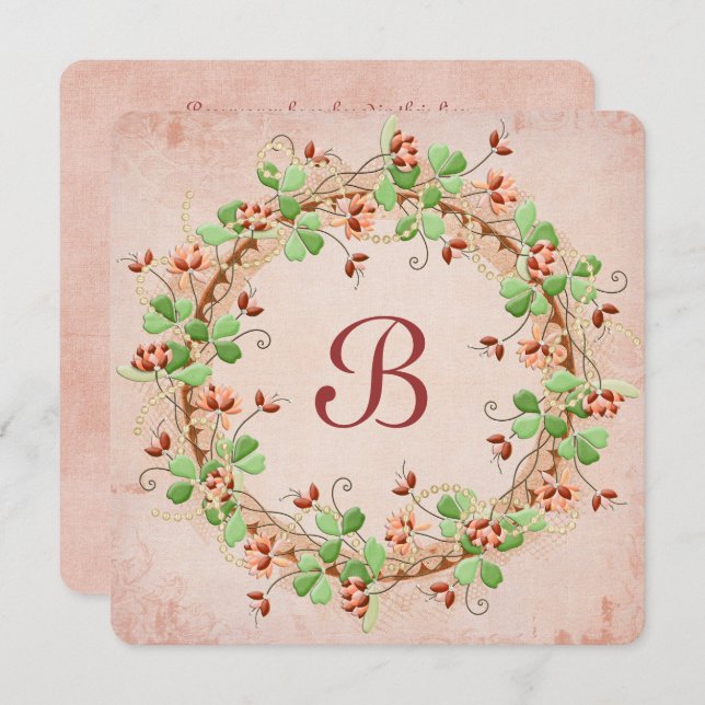 Invitación Boda Wreath Vow Renewal (Anverso / Reverso)