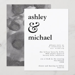 Invitación BODA y amplificador de color blanco y negro modern
