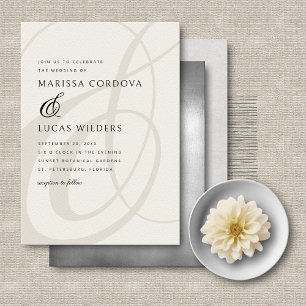 Invitación Boda y empresario de champán con escritura moderna