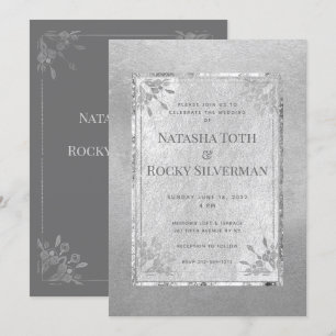 Invitación Boda y Fiesta en asuntos de Silver Sterling