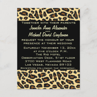 Invitación Boda y recepción moderna Leopard