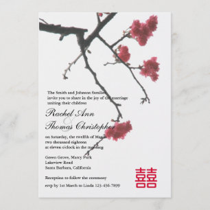 Invitación Boda Zen Xi oriental Sakura oriental de primavera