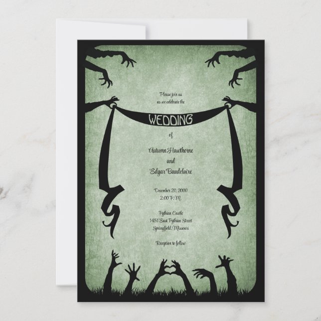 Invitación Boda Zombie Horror Halloween (Anverso)