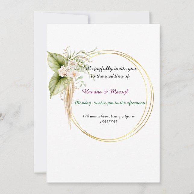 Invitación Bodas (Anverso)