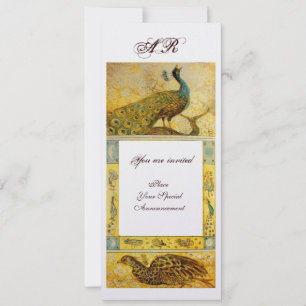 Invitación BODAS AMOR PAVOS REALES MONOGRAMA marrón hielo ama