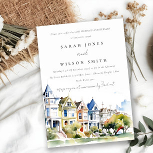 Invitación Bodas Aniversario San Francisco Painted Ladies