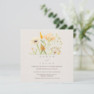 Invitación Bodas Botánicas de Flores Silvestres Simples