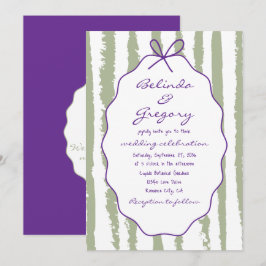 Invitación Bodas caprichosas con rayas pintadas a mano