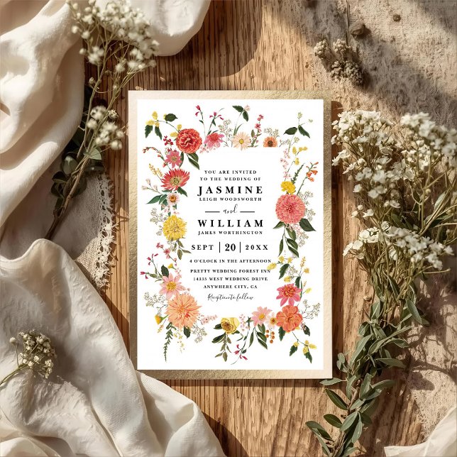 Invitación Bodas Código QR Elegante Moderno Chic Flores Silve (Subido por el creador)