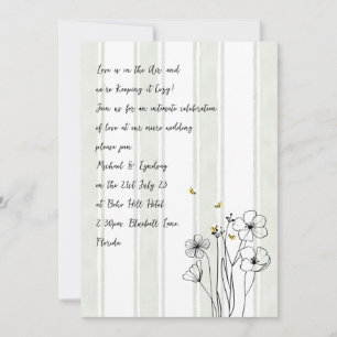 Invitación Bodas con Abejas Modernas Escritas a Mano Dibujada