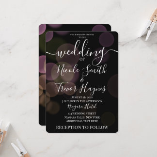 Invitación Bodas con burbujas de bokeh desvanecidas personali