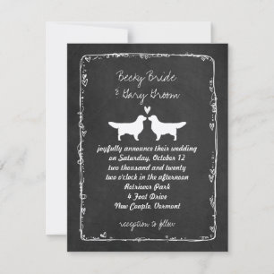 Invitación Bodas con siluetas de Golden Retriever
