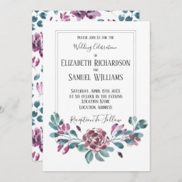 Invitación Bodas de acuarela de violeta morada